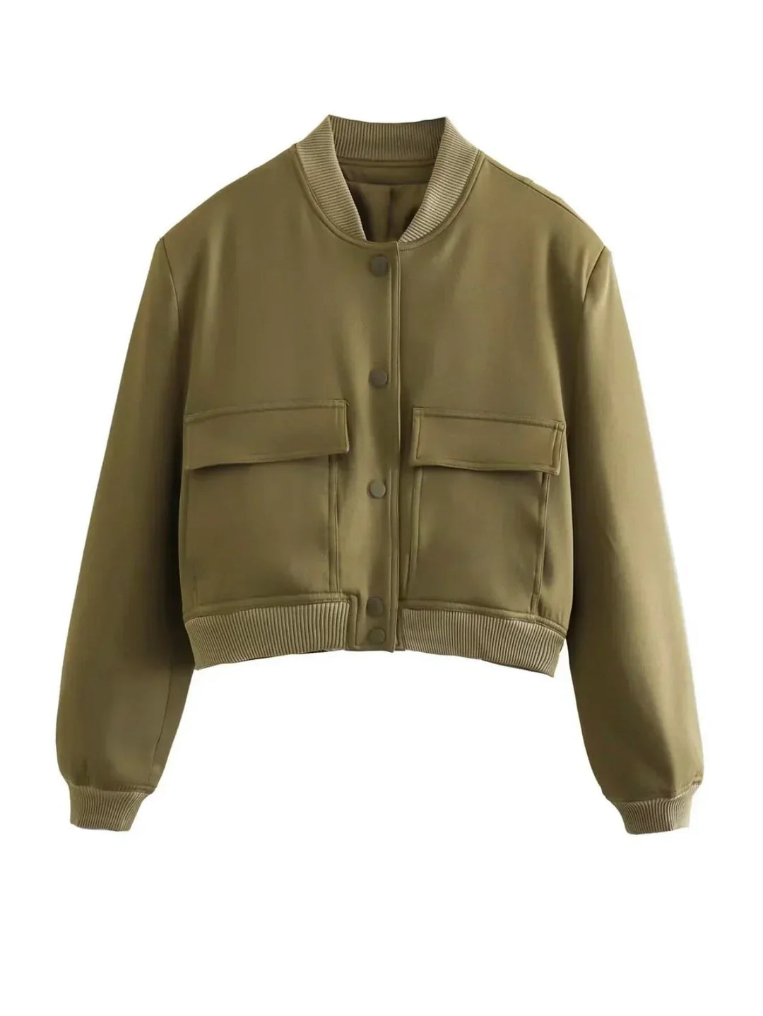 Levoire | Veste Bomber Raccourcie Élégante Pour Femmes Olive verte