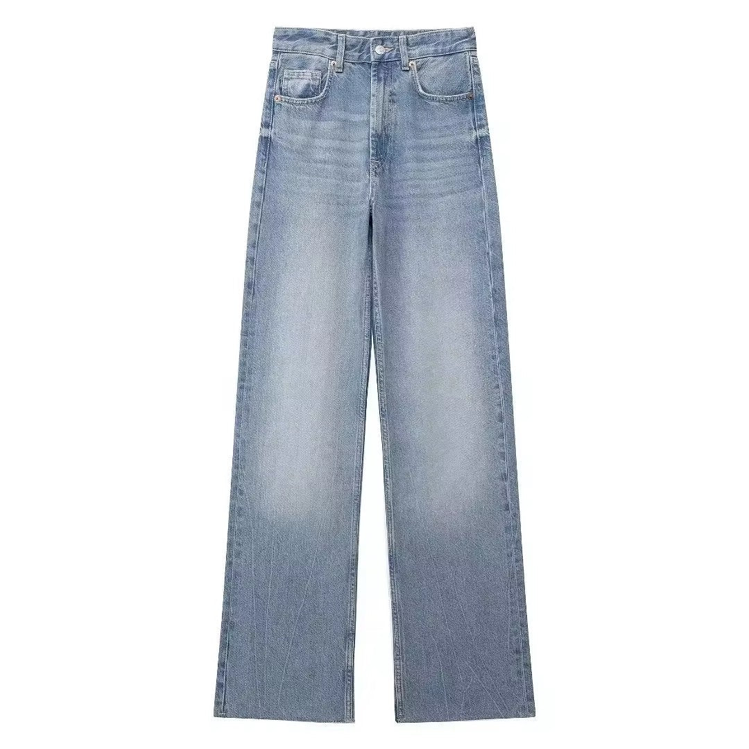Levoire | Jean Classique Taille Haute Évasée Bleu