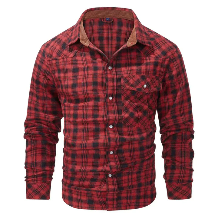 Levoire | Chemise À Carreaux Retro Elegant Hommes Rouge