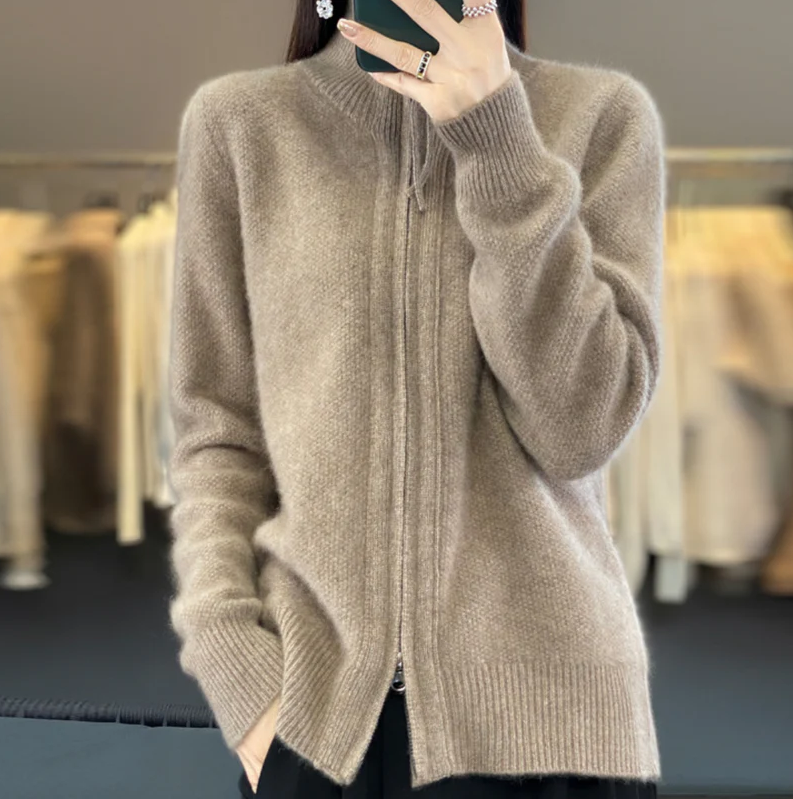 Levoire | Confortable veste en laine cachemire Brun clair
