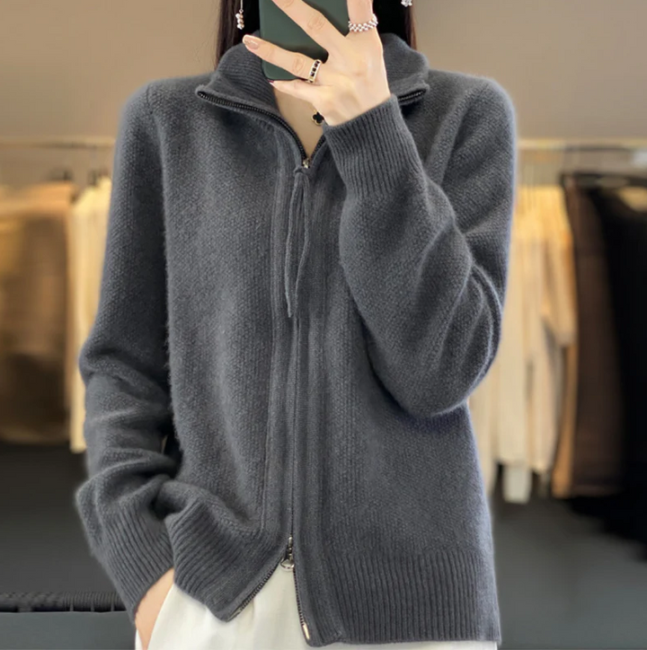 Levoire | Confortable veste en laine cachemire Gris foncé