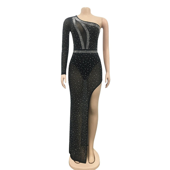Levoire | Nettlace Transparent Irregulier Maxi Robe Longueur Sol