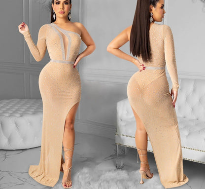 Levoire | Nettlace Transparent Irregulier Maxi Robe Longueur Sol