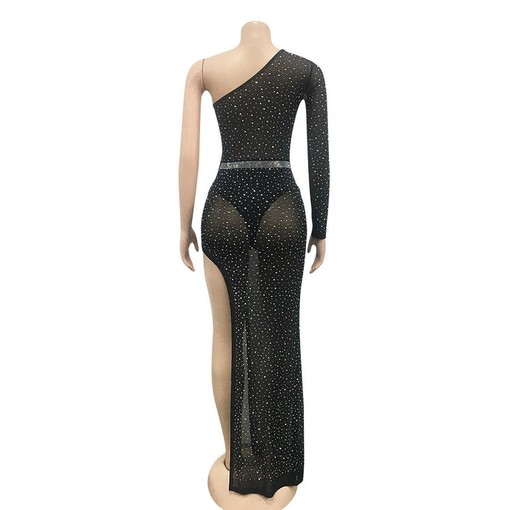 Levoire | Nettlace Transparent Irregulier Maxi Robe Longueur Sol