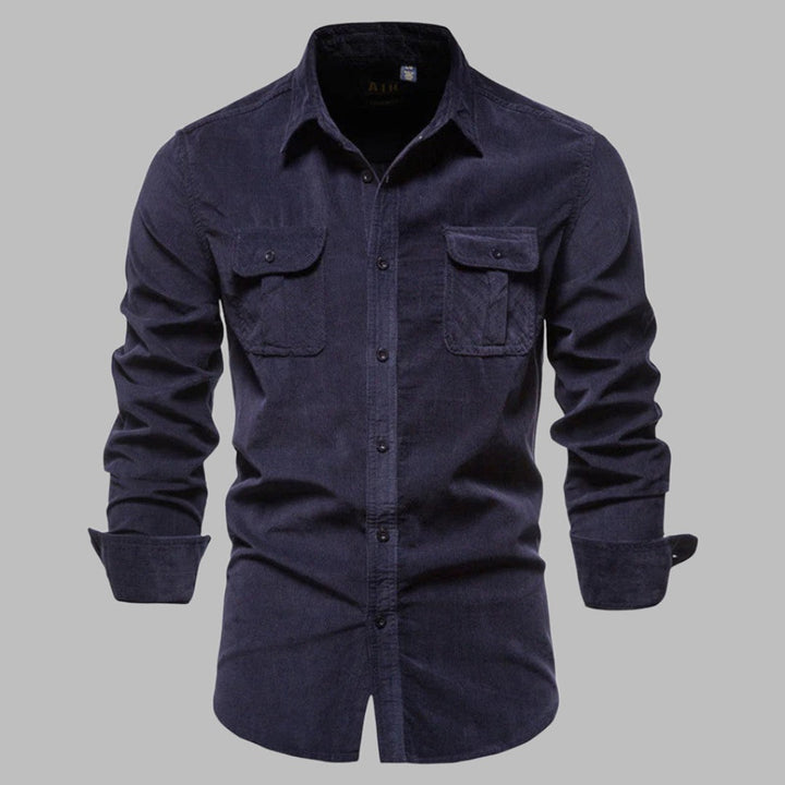 Levoire | Chemise À Manches Longues Style Safari Bleu
