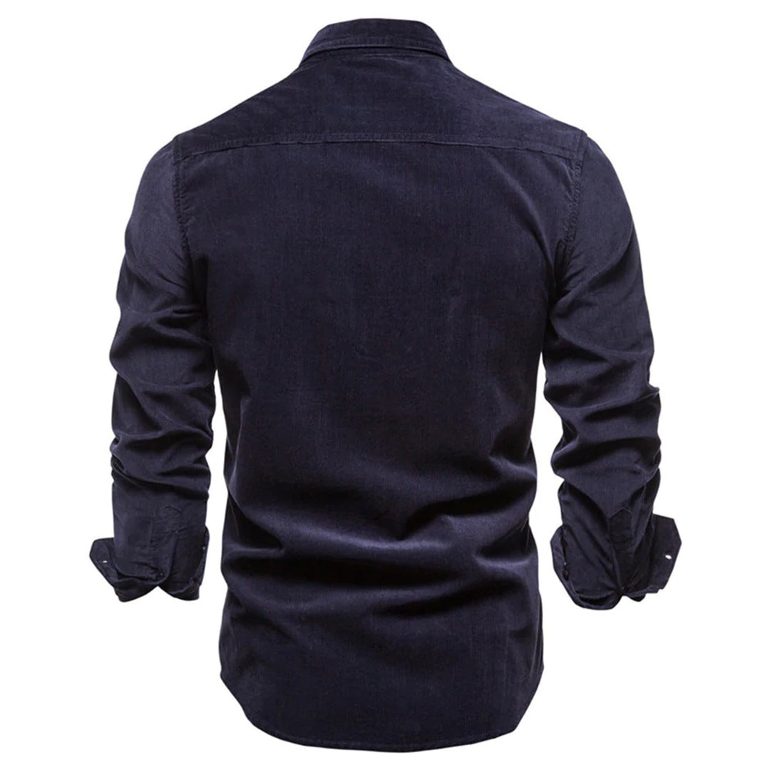 Levoire | Chemise En Velours Côtelé Pour Hommes Avec Fermeture À Bouton