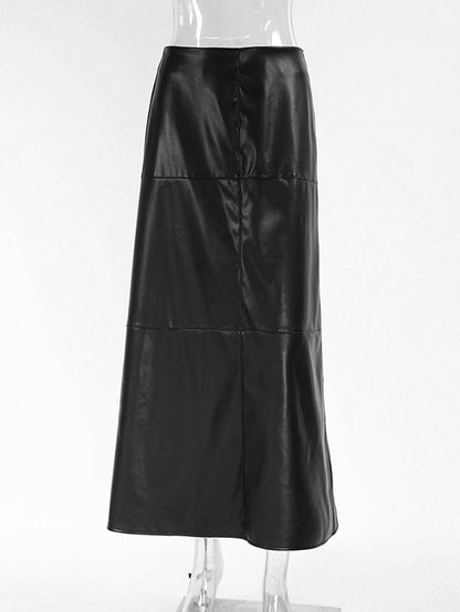 Levoire | Jupe Vintage Élégante En Similicuir Pour Femmes Mode Décontractée