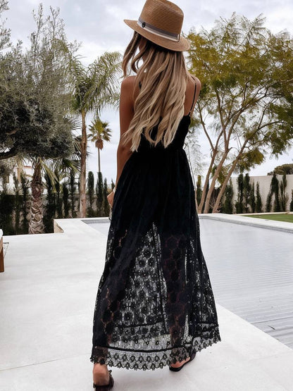 Levoire | Combinaisons En Dentelle Broderie Anglaise Décolleté En V Avec Fines Bretelles Femme Bohème Élégant