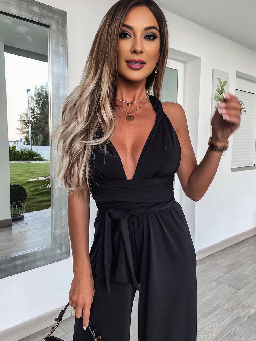 Levoire | Combinaison Large Bandage Croisé Dossier Découvert Élégant Femmes Mariage