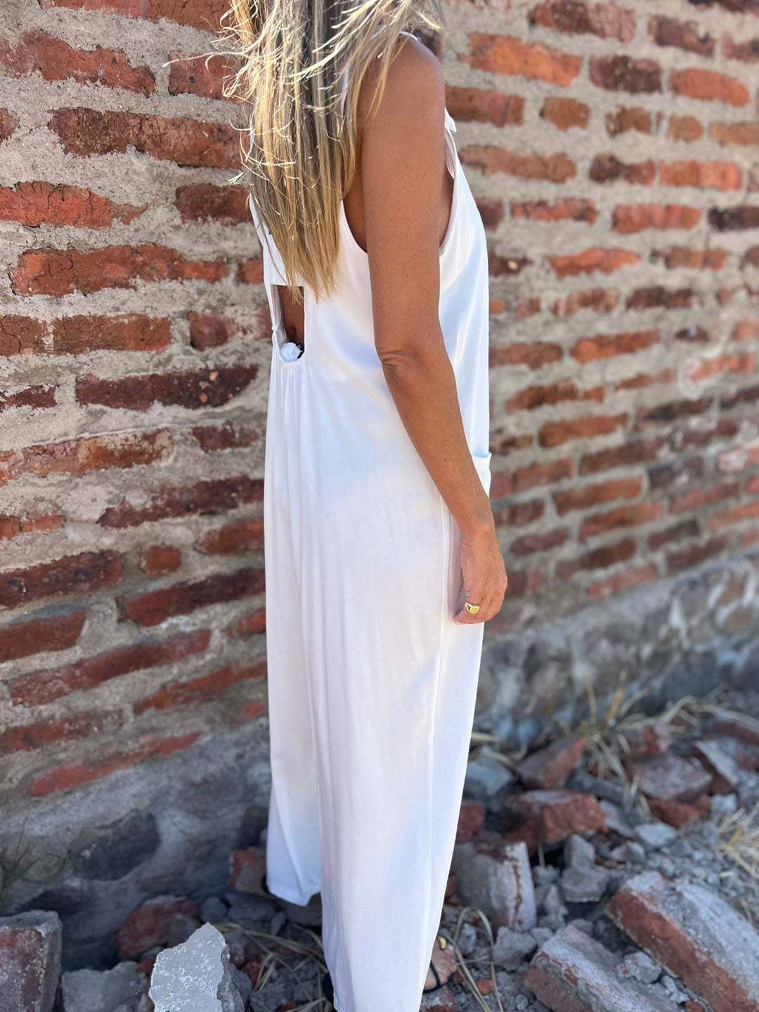 Levoire | Combinaisons Boutons Poches Dos Nu Sans Manches Femmes Élégant Décontracté