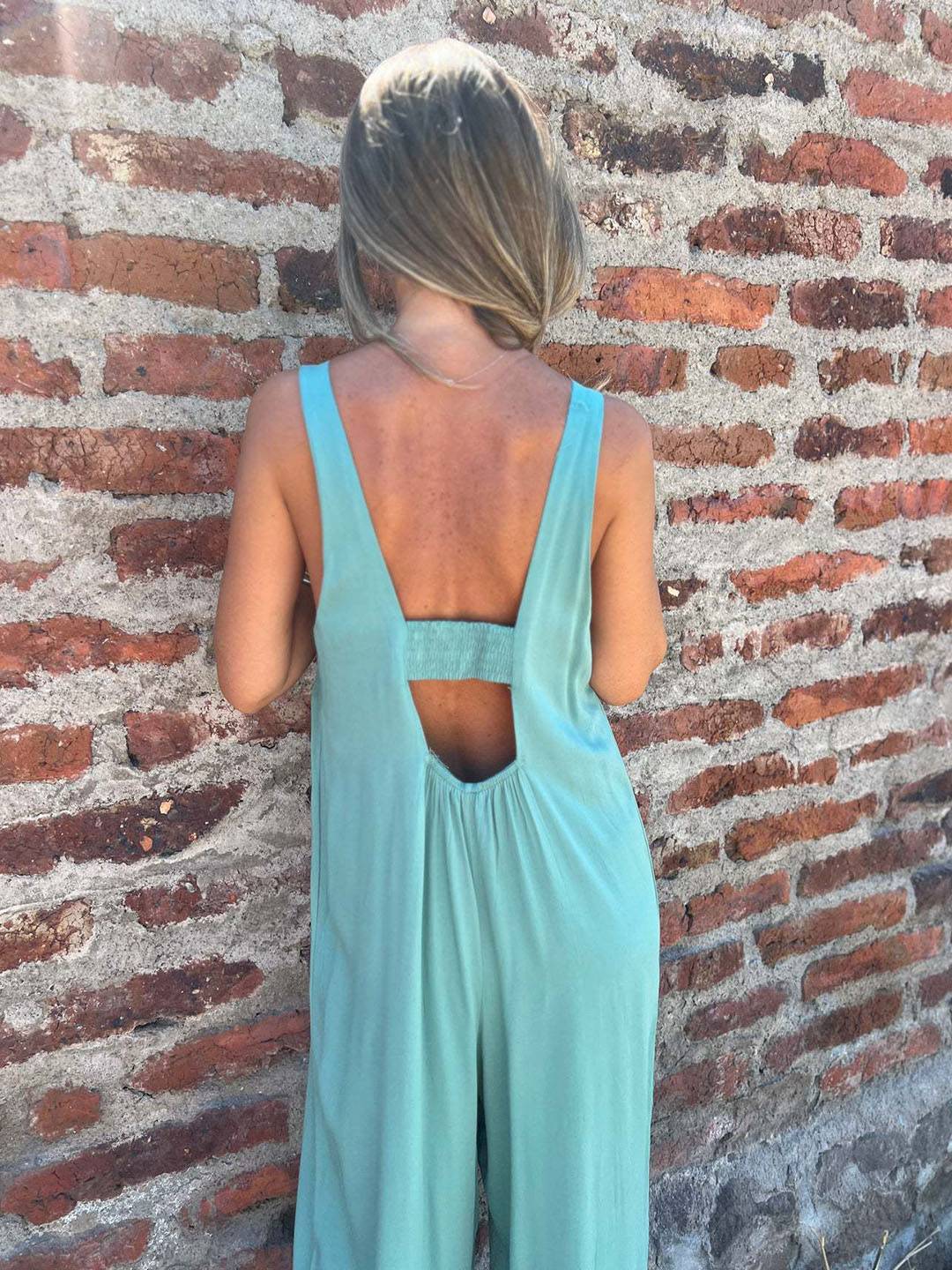 Levoire | Combinaisons Boutons Poches Dos Nu Sans Manches Femmes Élégant Décontracté