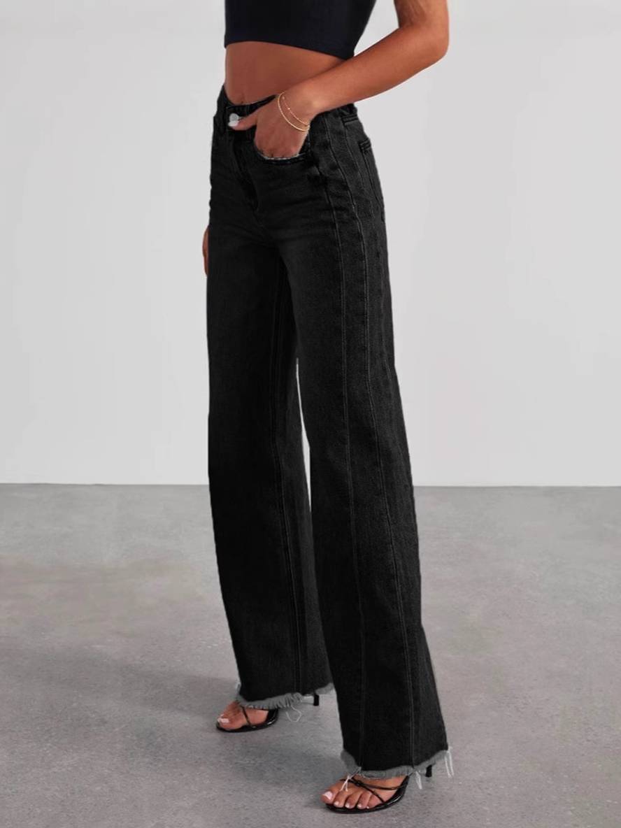 Levoire | Pantalon Bootcut À Jambe Large Avec Boutons Et Poches Taille Haute Pour Femmes Décontracté Élégant Vintage