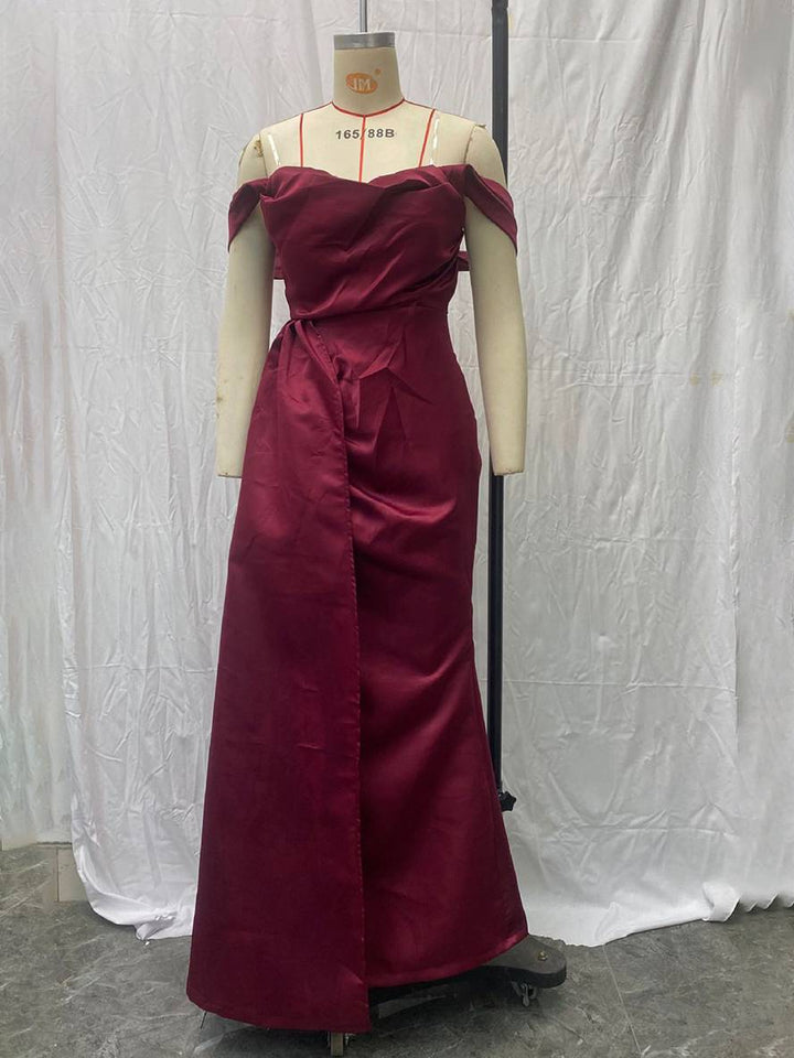 Levoire | Robe Longue Fente Latérale Dos Nu En Découpe Bateau Sans Manches Élégante Robe De Soirée