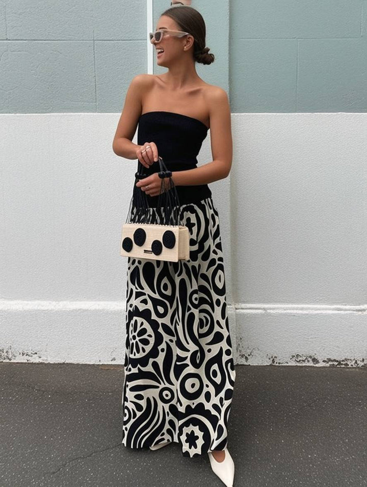 Levoire | Élégante Robe Bustier Longue Sans Manches Femme Mode Décontractée Bal De Fin D'Année Noir