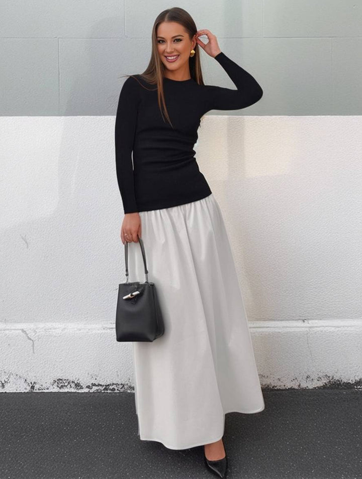 Levoire | Robe Longue Ajustée Col Rond À Manches Longues Pour Dames, Loisirs, Bal De Fin D'Année