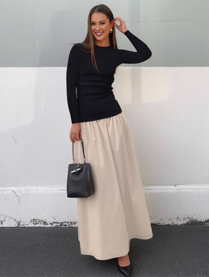 Levoire | Robe Longue Ajustée Col Rond À Manches Longues Pour Dames, Loisirs, Bal De Fin D'Année