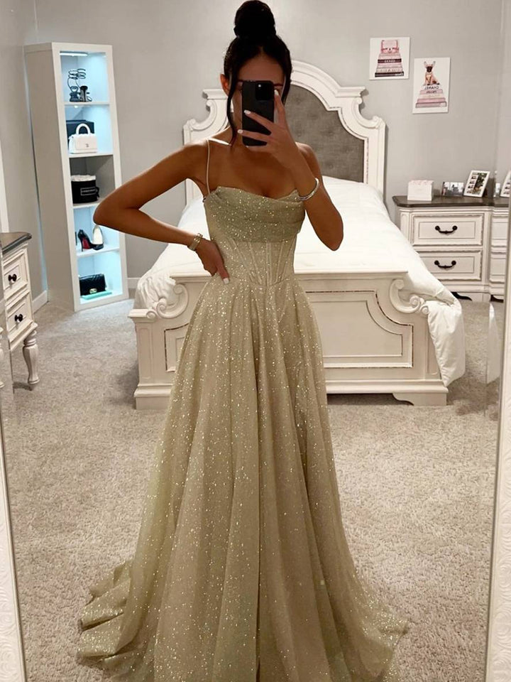 Levoire | Robe Longue Bronzage Avec Fines Bretelles Sans Manches Femme Élégante Soirée Cérémonie