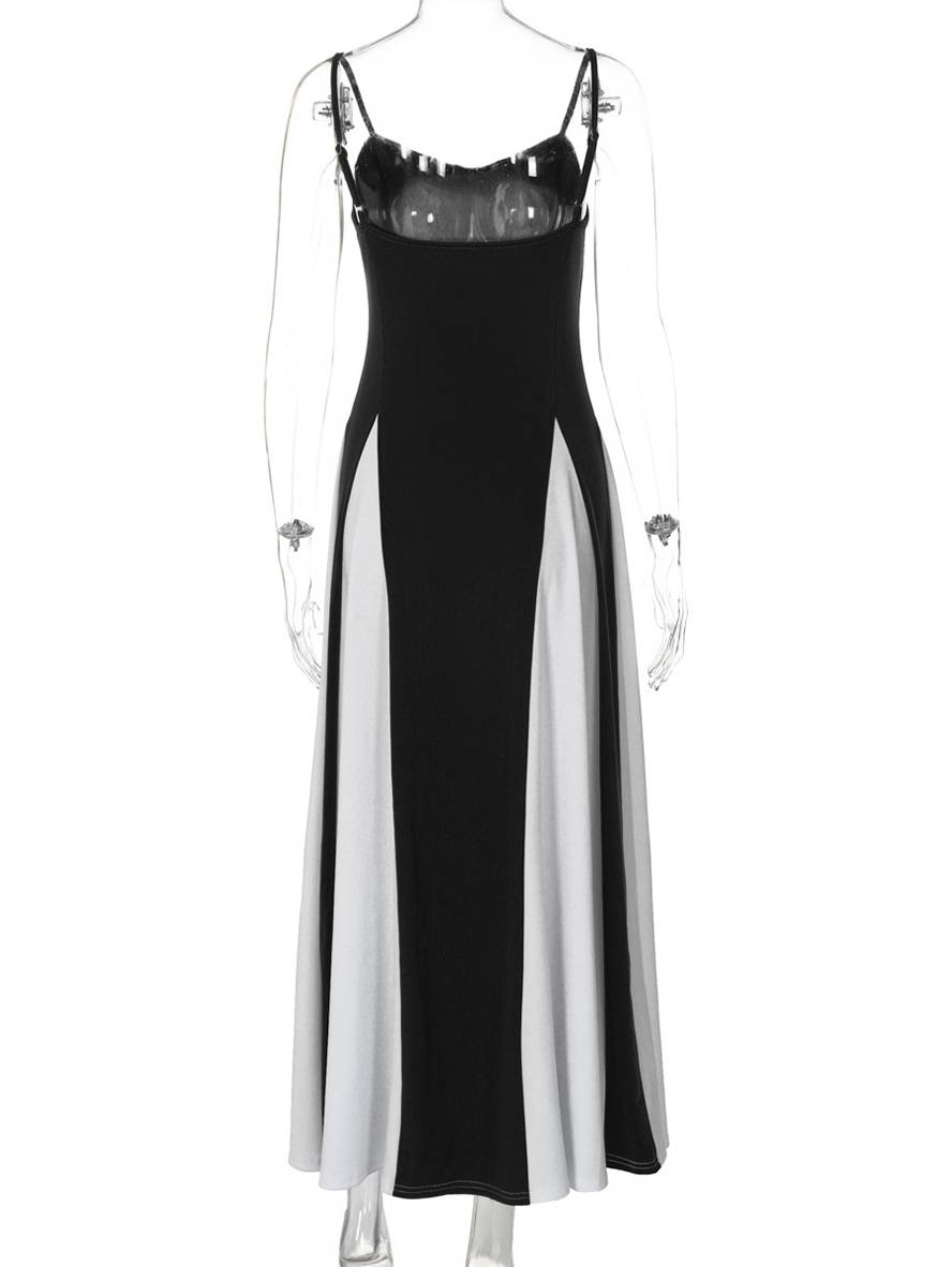 Levoire | Robe Longue Ajustée Dos Nu Avec Fines Bretelles Sans Manches Pour Femmes Élégante Décontractée Soirée Bal Bal De Fin D'Études