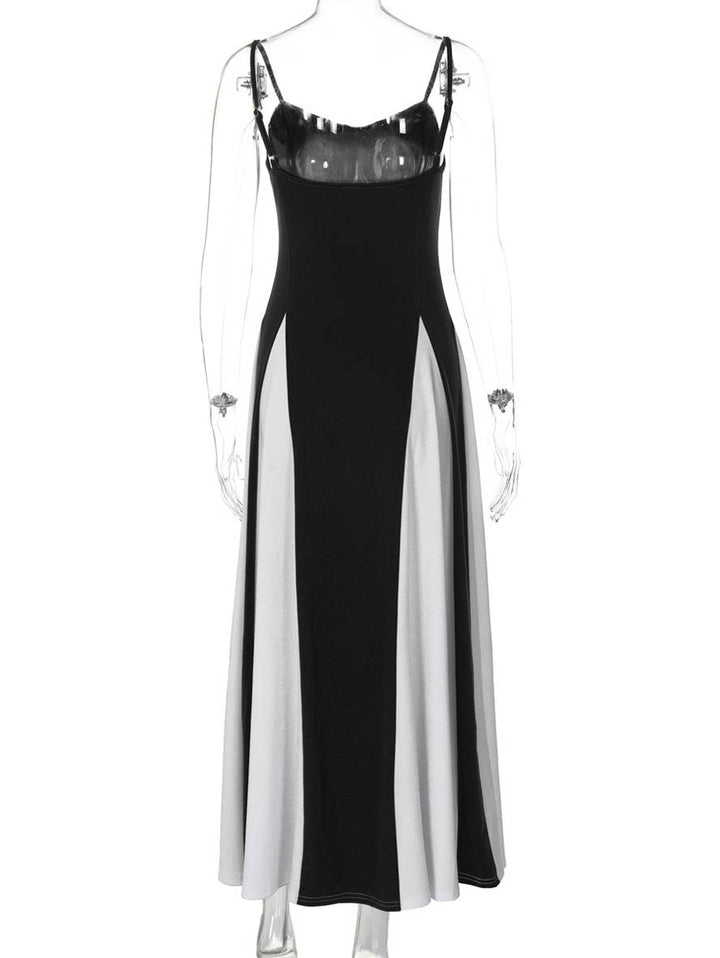 Levoire | Robe Longue Ajustée Dos Nu Avec Fines Bretelles Sans Manches Pour Femmes Élégante Décontractée Soirée Bal Bal De Fin D'Études