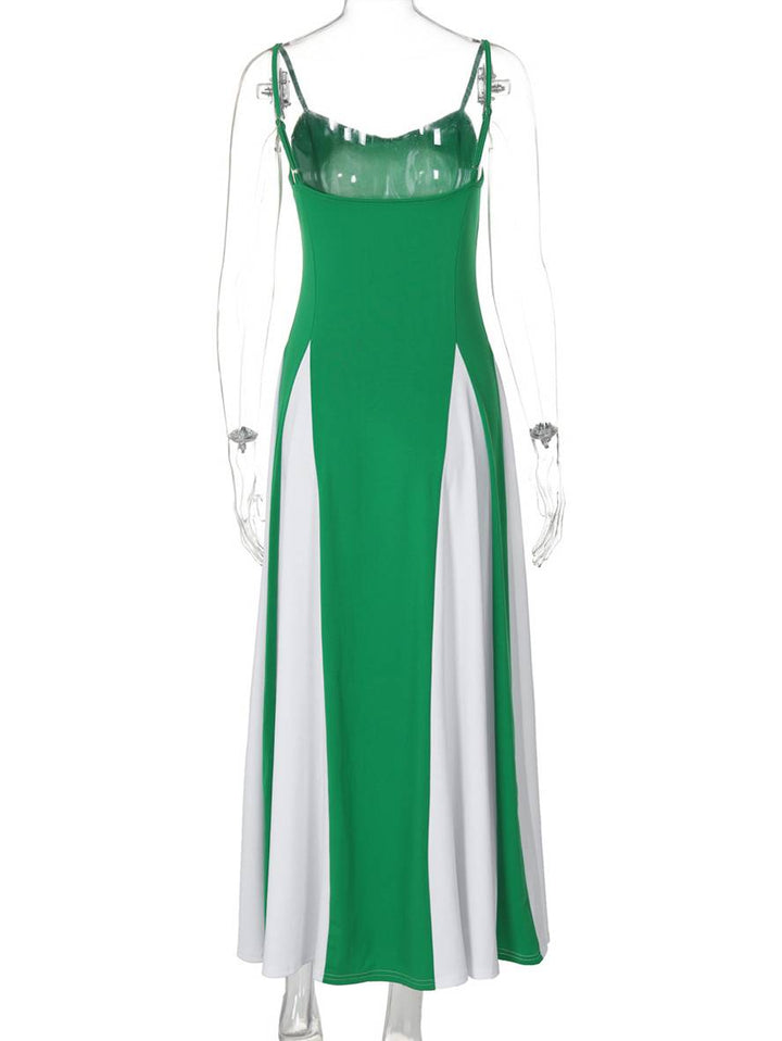 Levoire | Robe Longue Ajustée Dos Nu Avec Fines Bretelles Sans Manches Pour Femmes Élégante Décontractée Soirée Bal Bal De Fin D'Études