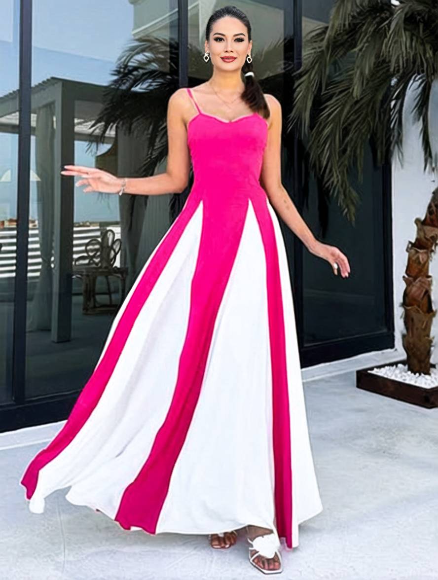Levoire | Robe Longue Ajustée Dos Nu Avec Fines Bretelles Sans Manches Pour Femmes Élégante Décontractée Soirée Bal Bal De Fin D'Études