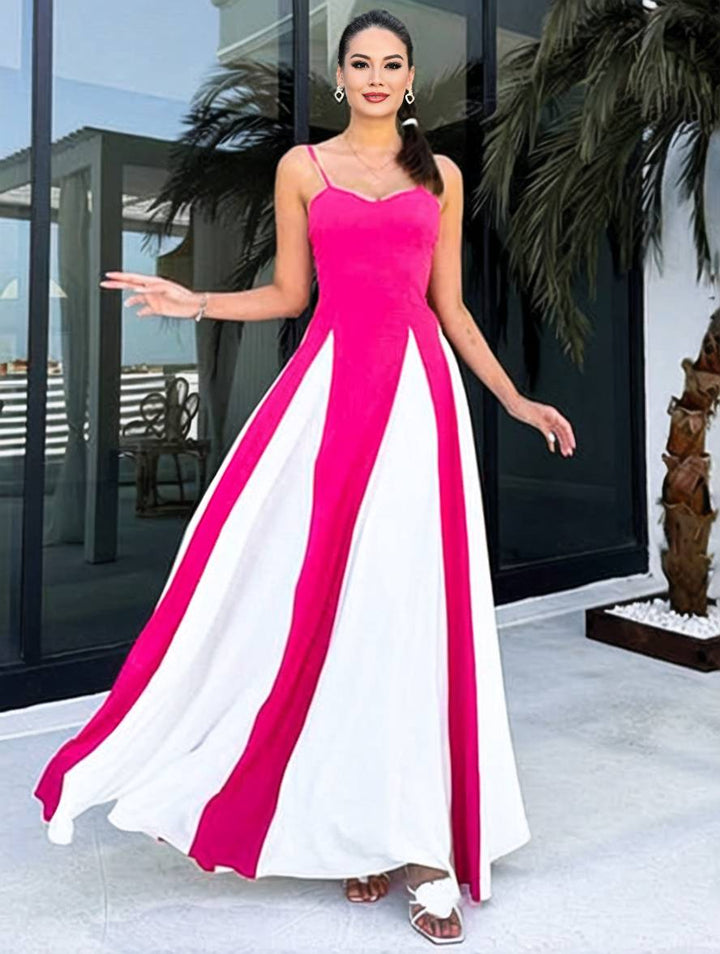 Levoire | Robe Longue Ajustée Dos Nu Avec Fines Bretelles Sans Manches Pour Femmes Élégante Décontractée Soirée Bal Bal De Fin D'Études