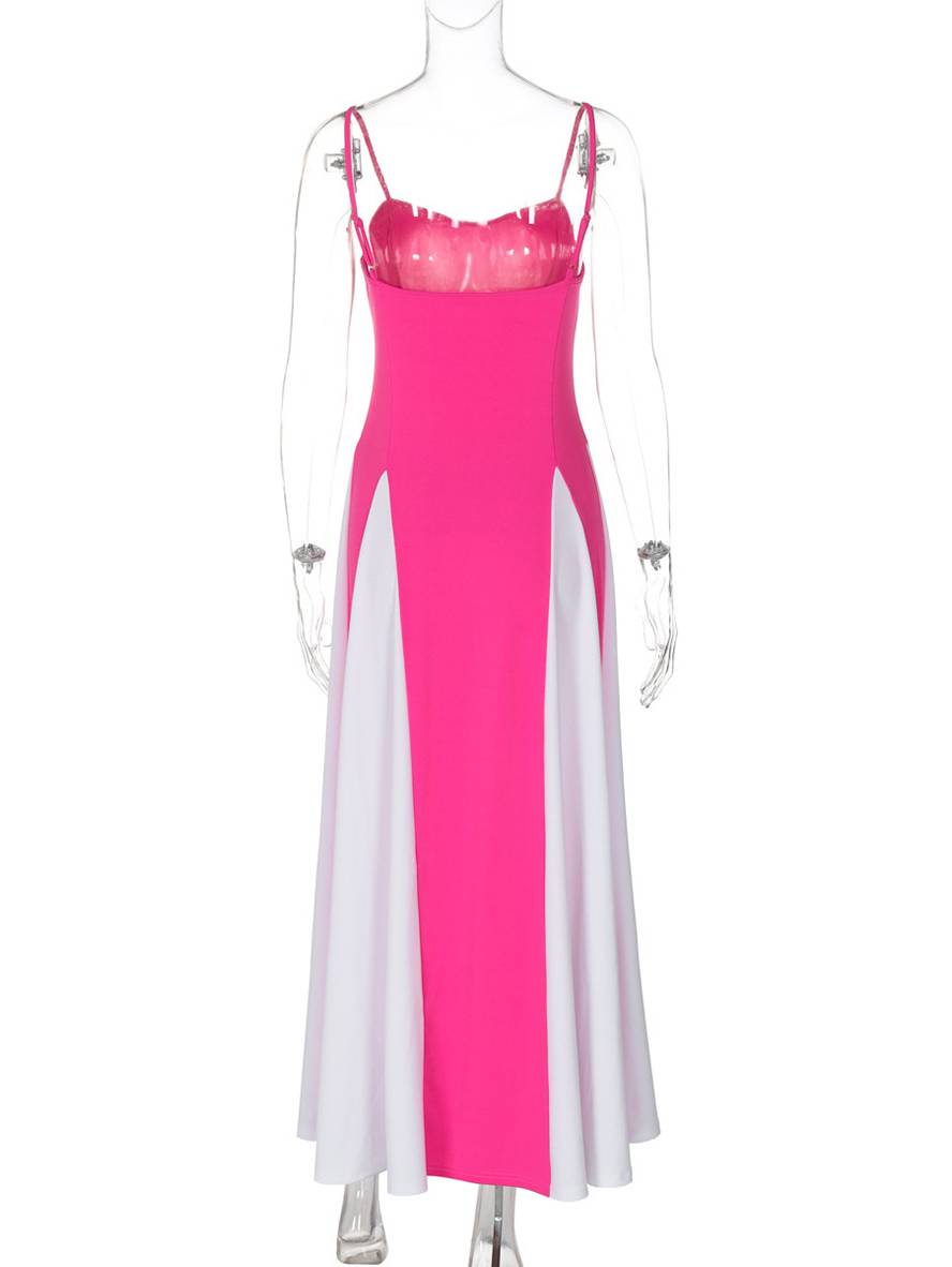 Levoire | Robe Longue Ajustée Dos Nu Avec Fines Bretelles Sans Manches Pour Femmes Élégante Décontractée Soirée Bal Bal De Fin D'Études