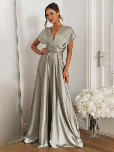 Levoire | Robe Demoiselle D'Honneur Bandeau Dos Nu Collier Sans Manches Élégante Robe De Soirée Pour Mariage Rural
