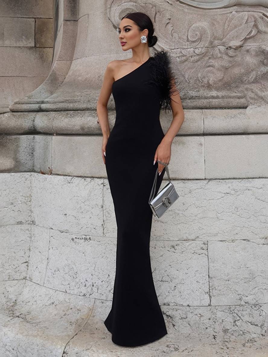 Levoire | Robe De Soirée Élégante En Sirène À Une Épaule Cintrée Longue