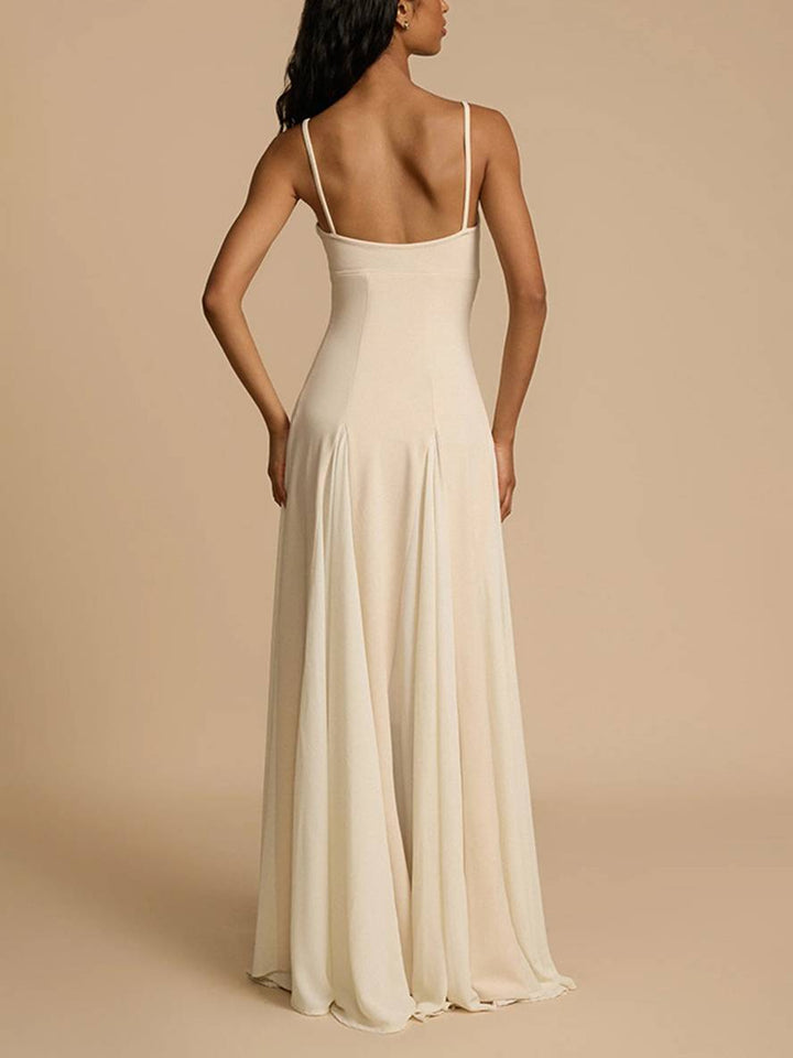 Levoire | Robe Longue Fluide Avec Bretelles Fines Sans Manches Élégante Décontractée Invitée De Mariage Bal De Fin D'Année