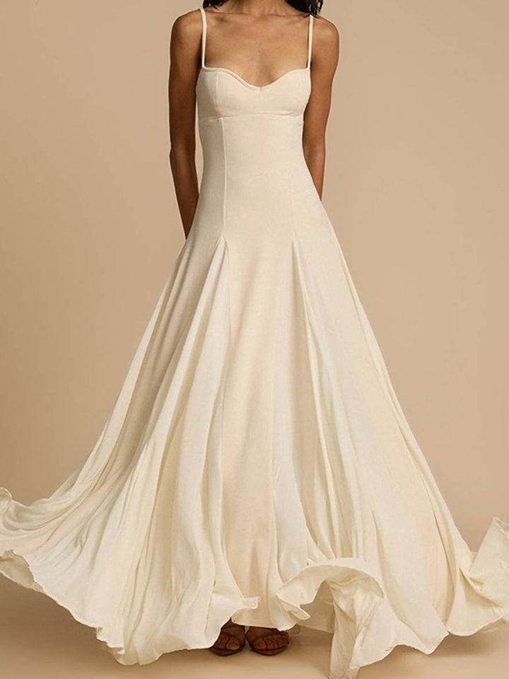 Levoire | Robe Longue Fluide Avec Bretelles Fines Sans Manches Élégante Décontractée Invitée De Mariage Bal De Fin D'Année