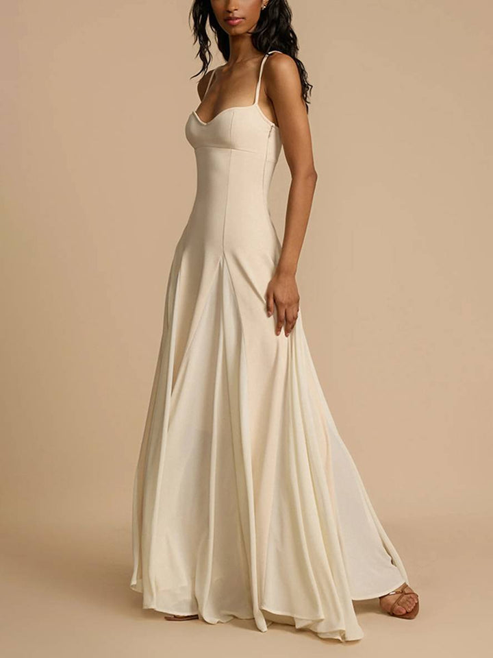 Levoire | Robe Longue Fluide Avec Bretelles Fines Sans Manches Élégante Décontractée Invitée De Mariage Bal De Fin D'Année