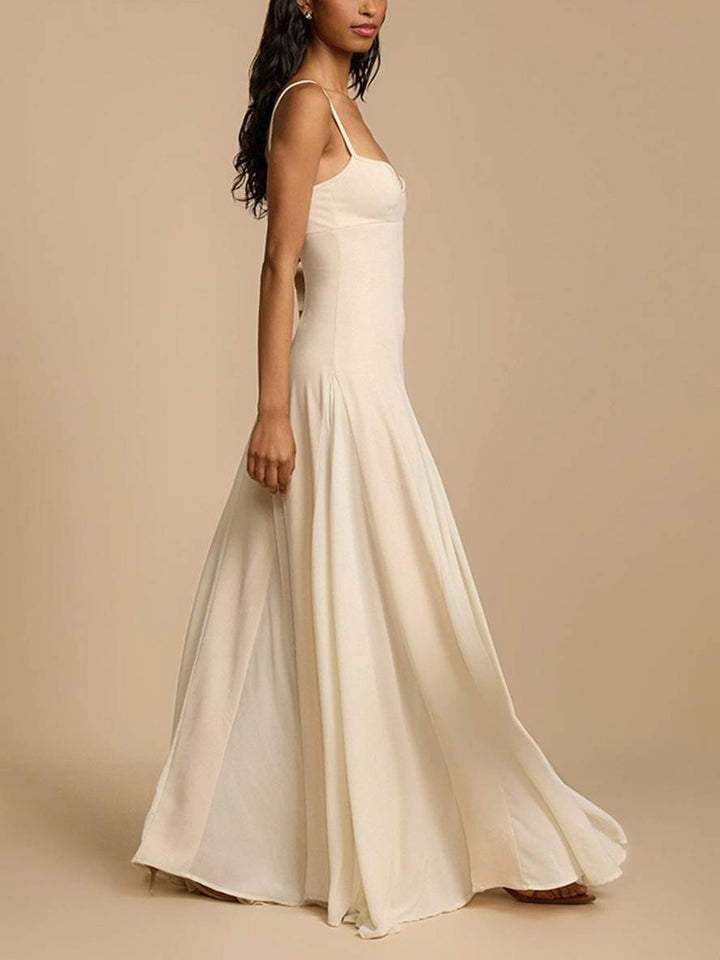 Levoire | Robe Longue Fluide Avec Bretelles Fines Sans Manches Élégante Décontractée Invitée De Mariage Bal De Fin D'Année