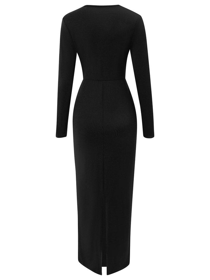 Levoire | Robe Sans Manches Longue Avec Décolleté En V Bouton Élégante Décontractée Soirée Bal