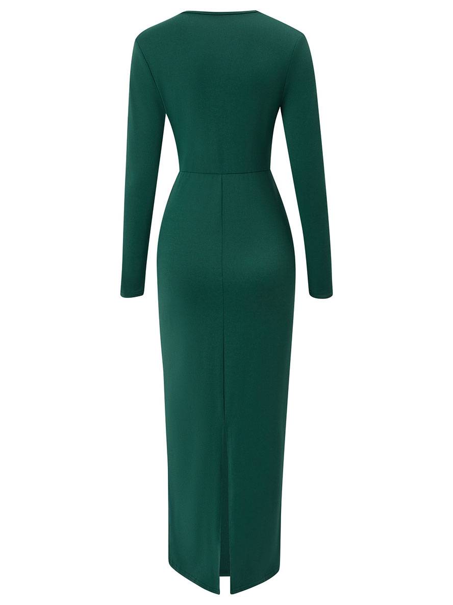 Levoire | Robe Sans Manches Longue Avec Décolleté En V Bouton Élégante Décontractée Soirée Bal