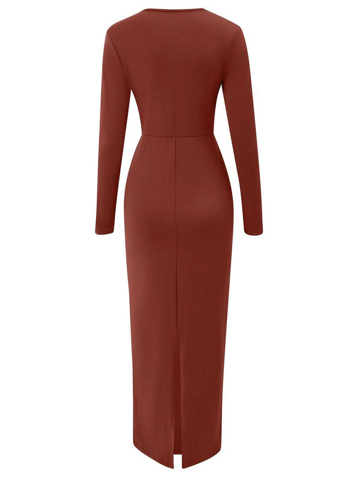 Levoire | Robe Sans Manches Longue Avec Décolleté En V Bouton Élégante Décontractée Soirée Bal