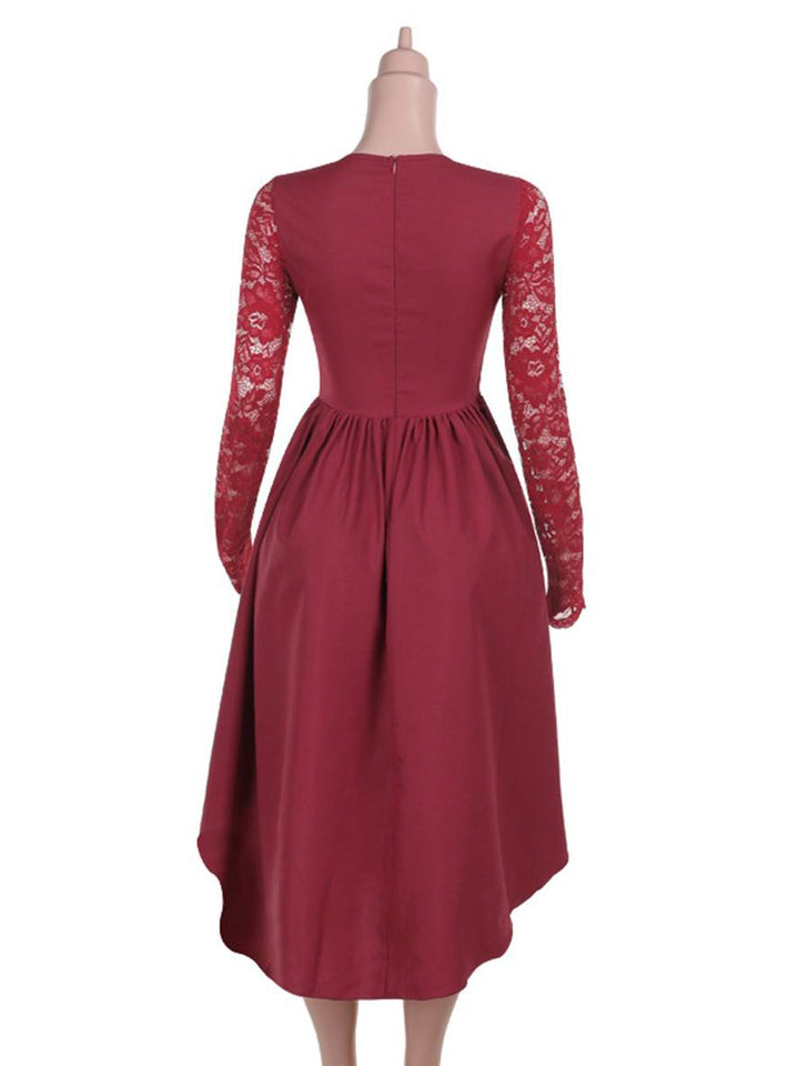 Levoire | Robe Longue En Dentelle Avec Décolleté Carré Robe Élégante Vintage Pour Cocktail De Prom Pour Femme À Manches Longues