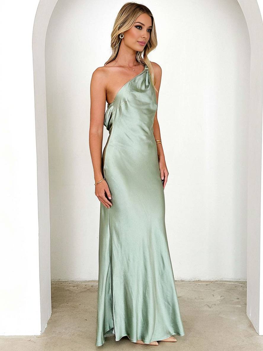Levoire | Satin Robe De Demoiselle D'Honneur Dos Nu Avec Fines Bretelles Sans Manches Élégante Robe De Soirée De Mariage
