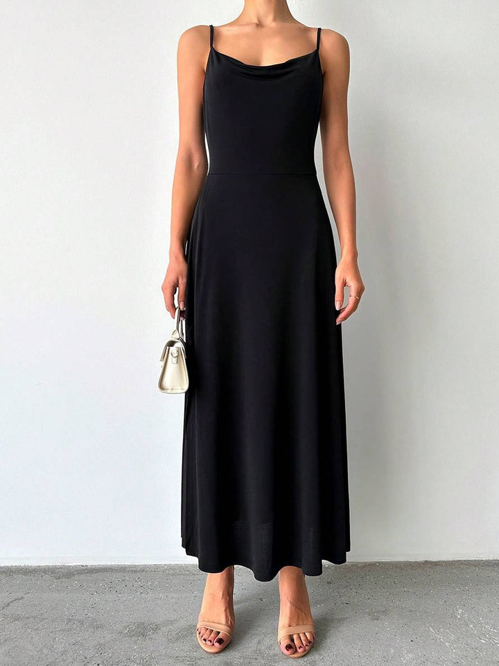 Levoire | Robe Longue À Décolleté En V Fendue Sur Le Côté Avec Fines Bretelles Sans Manches Femme Élégante Décontractée Invitée Mariage