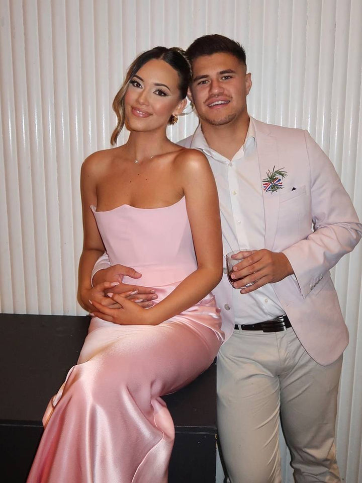Levoire | Robe Longue En Velours Sans Bretelles Dos Nu Sans Manches Sirène Femme Élégante Robe De Soirée Pour Mariage Cérémonie D'Anniversaire