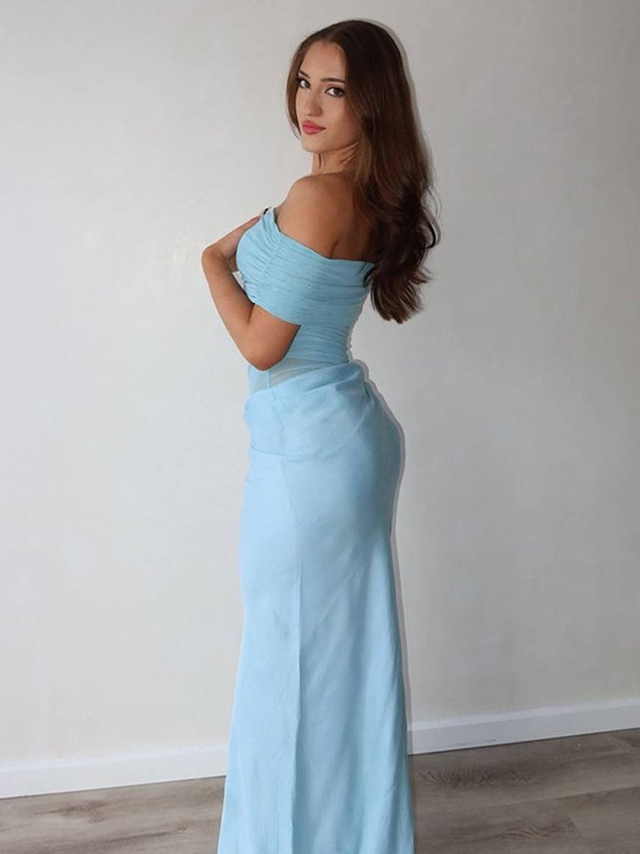 Levoire | Robe Longue Décolleté Bottes En Tulle Découpes Serre Moulante Irrégulière Avec Volants En Mesh Robe Longue De Vacances Pour Femmes