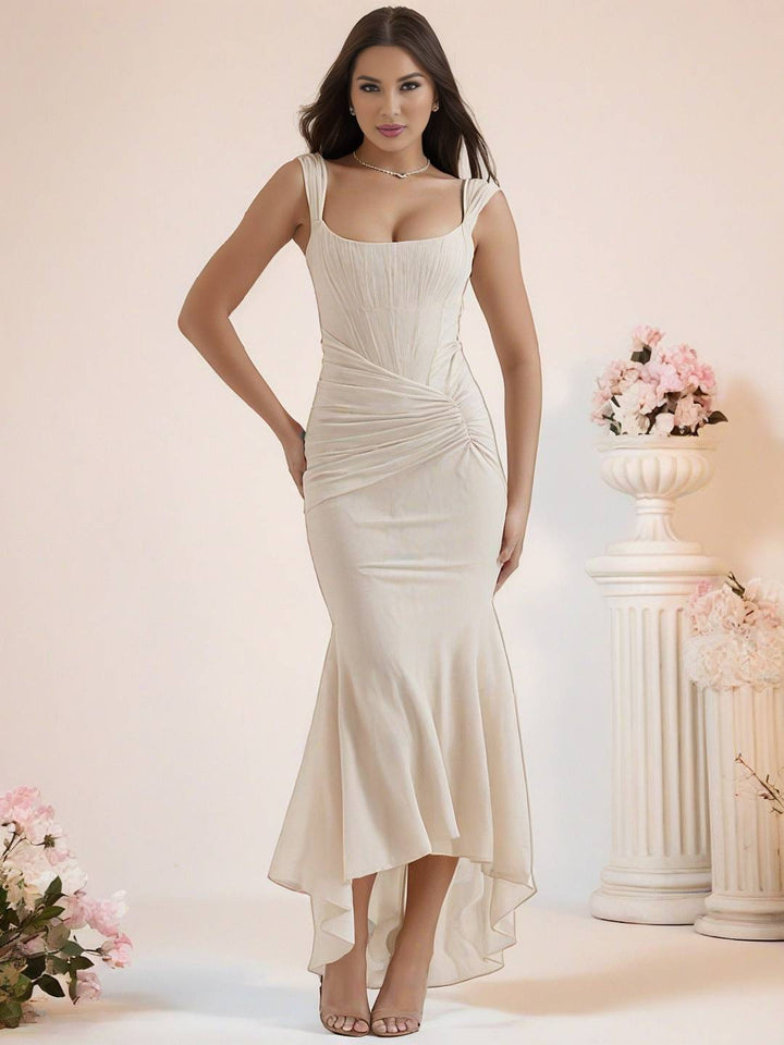 Levoire | Robe De Soirée Longue Élastique En Dentelle Sirène Corset Décolleté En Bateau Sans Manches Pour Dames Élégante Cérémonie