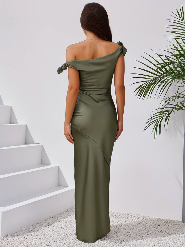 Levoire | Robe Demoiselle D'Honneur Robe En Satin Décolleté Bateau Sans Manches Dames Élégante Soirée Mariage