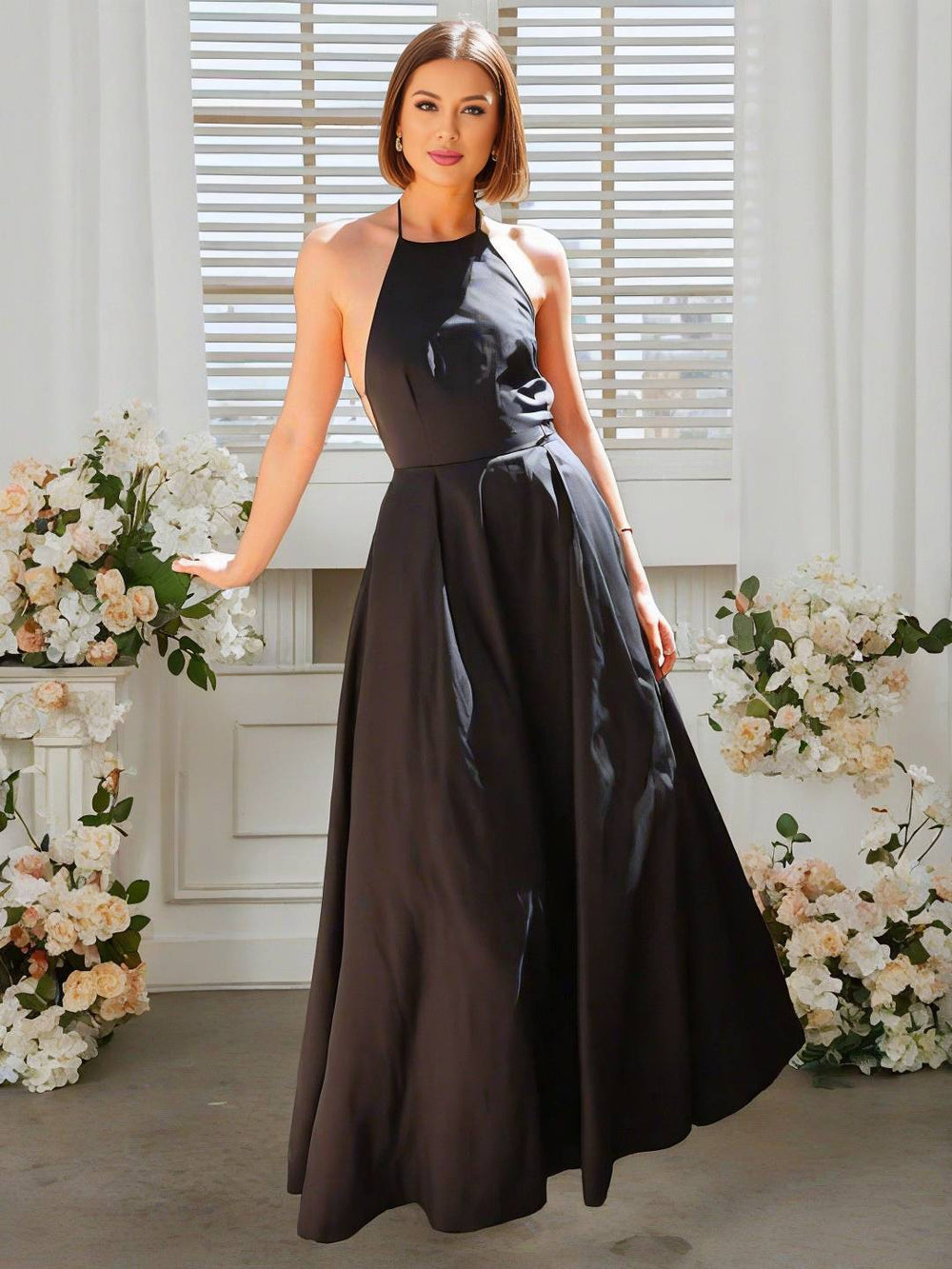 Levoire | Robe Longue À Bretelles Fines, Pochette Fluide, Dos Ouvert Sans Manches, Élégant, Décontracté, Vintage, Bal De Fin D'Année