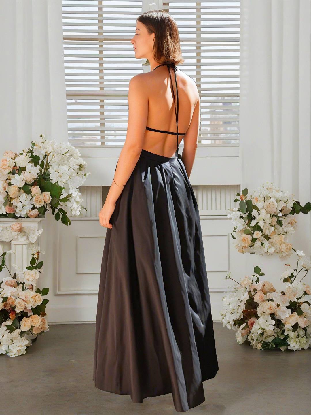 Levoire | Robe Longue À Bretelles Fines, Pochette Fluide, Dos Ouvert Sans Manches, Élégant, Décontracté, Vintage, Bal De Fin D'Année