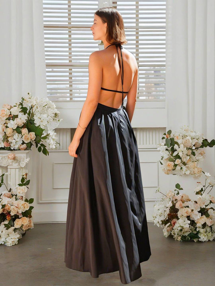 Levoire | Robe Longue À Bretelles Fines, Pochette Fluide, Dos Ouvert Sans Manches, Élégant, Décontracté, Vintage, Bal De Fin D'Année