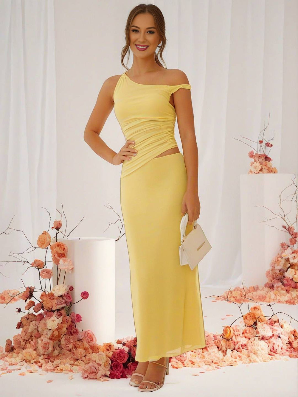 Levoire | Robe En Tulle Longue À Épaule Dénudée Sans Manches Pour Femmes Élégante Invitée De Mariage Robe De Plage