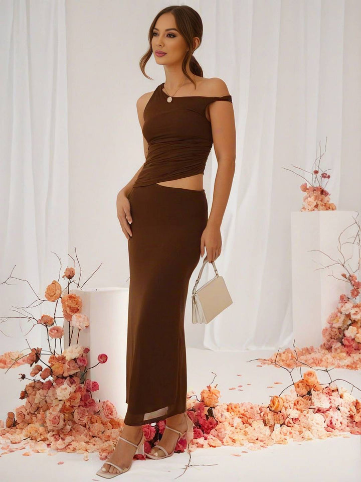 Levoire | Robe En Tulle Longue À Épaule Dénudée Sans Manches Pour Femmes Élégante Invitée De Mariage Robe De Plage