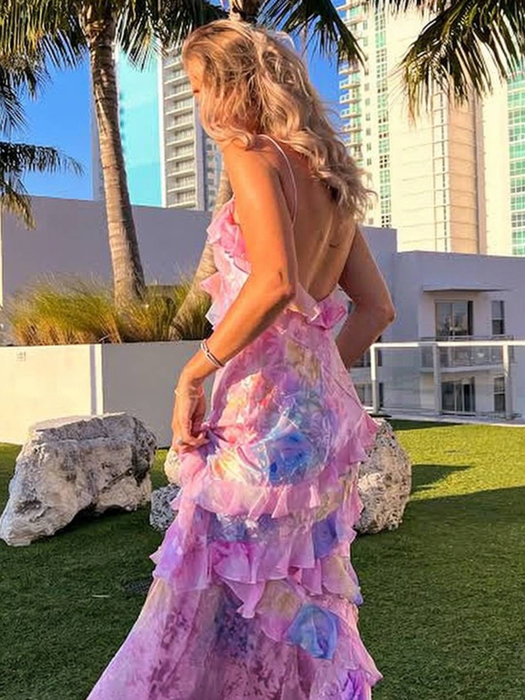 Levoire | Robe Longue À Volants Avec Motif Floral Pour Femmes Idéale Pour Les Vacances À La Plage Ou En Été