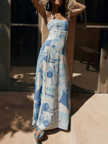Levoire | Robe Longue Ajustement En Dentelle À Motifs Floraux Décolleté Halter Sans Manches Dame Décontracté Prom Plage